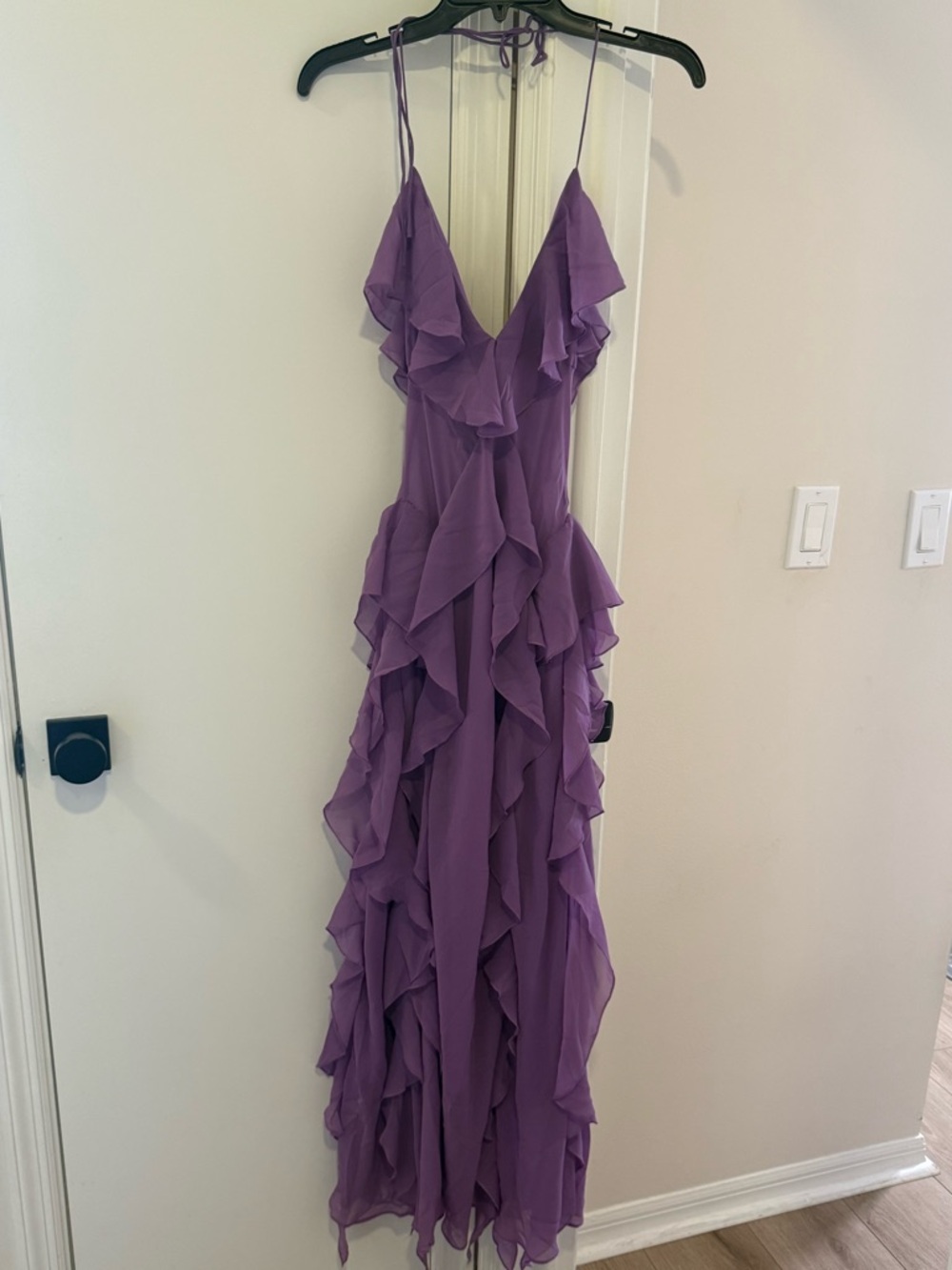 Meshki Aleyna Lavender Halter Ruffle Maxi Dress - Picture 5 of 7